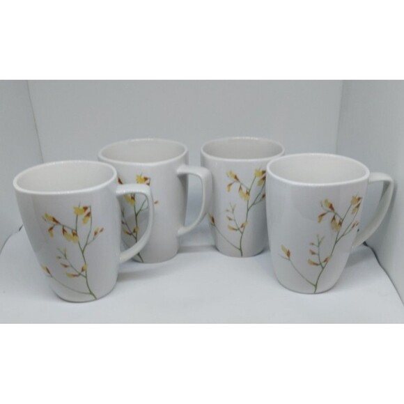 4 Corelle Kobe Coordinates Dishes Squared Big Porcelain Cups Mugs - Picture 5 of 10